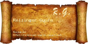 Reizinger Gyula névjegykártya
